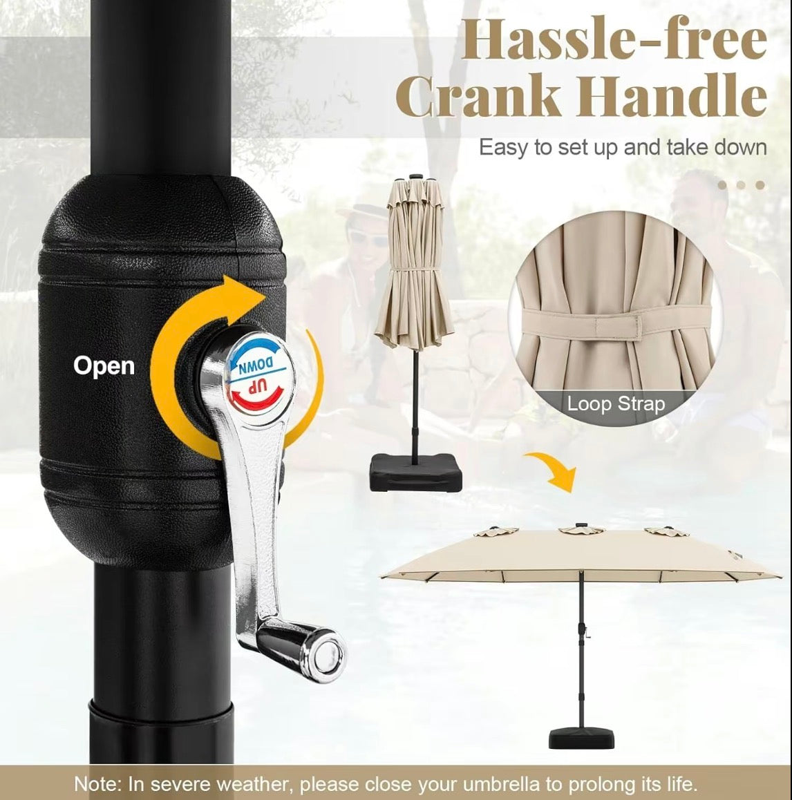 HIGHLAND OUTDOOR LED PATIO UMBRELLA