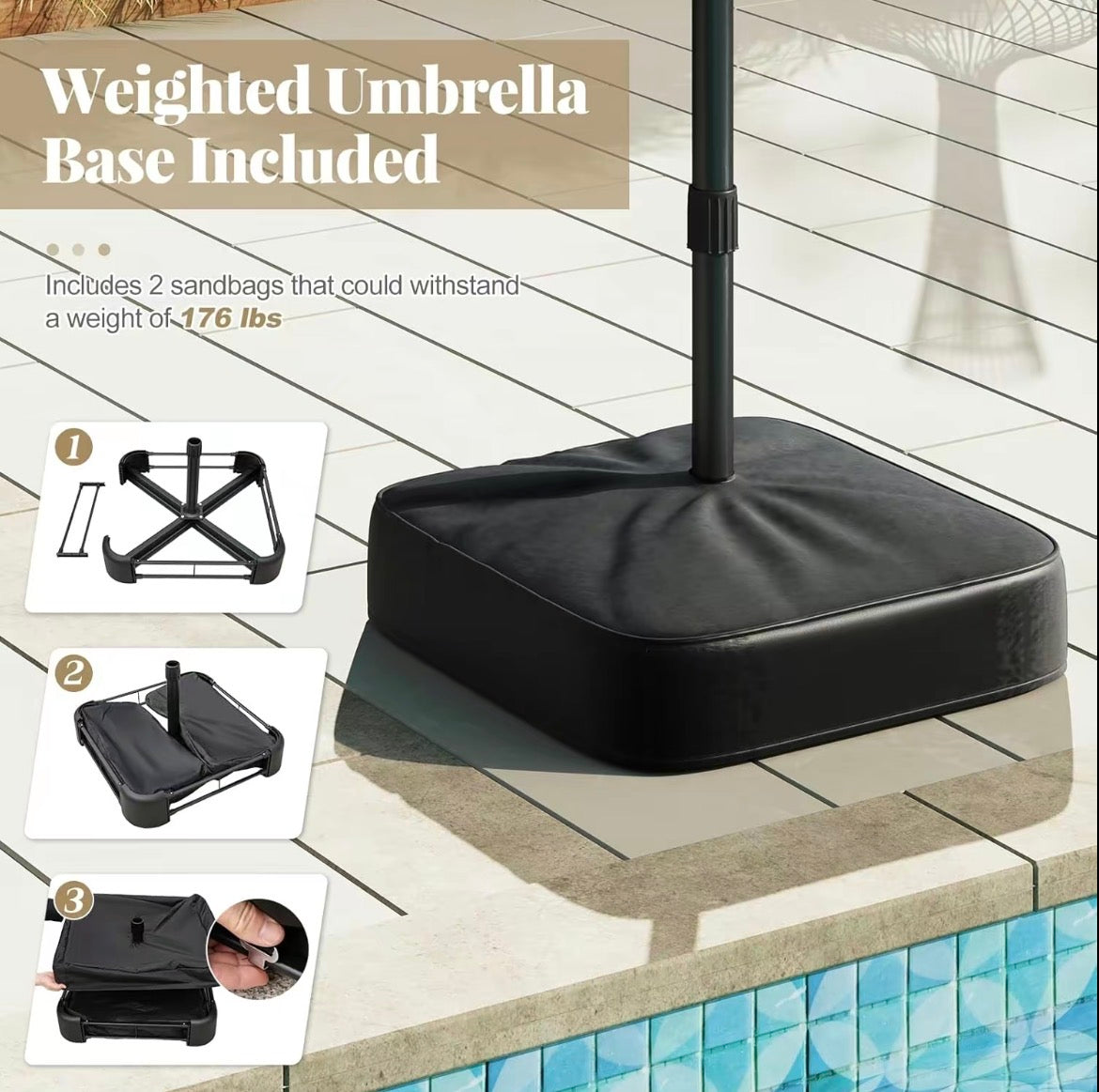 HIGHLAND OUTDOOR LED PATIO UMBRELLA